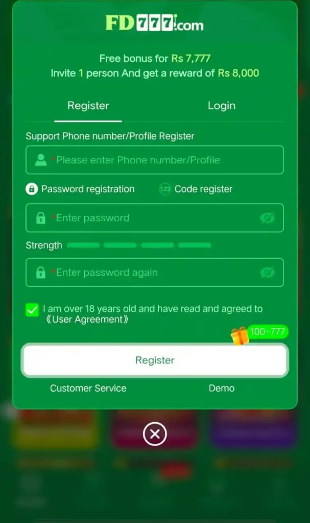 FD777 Game login